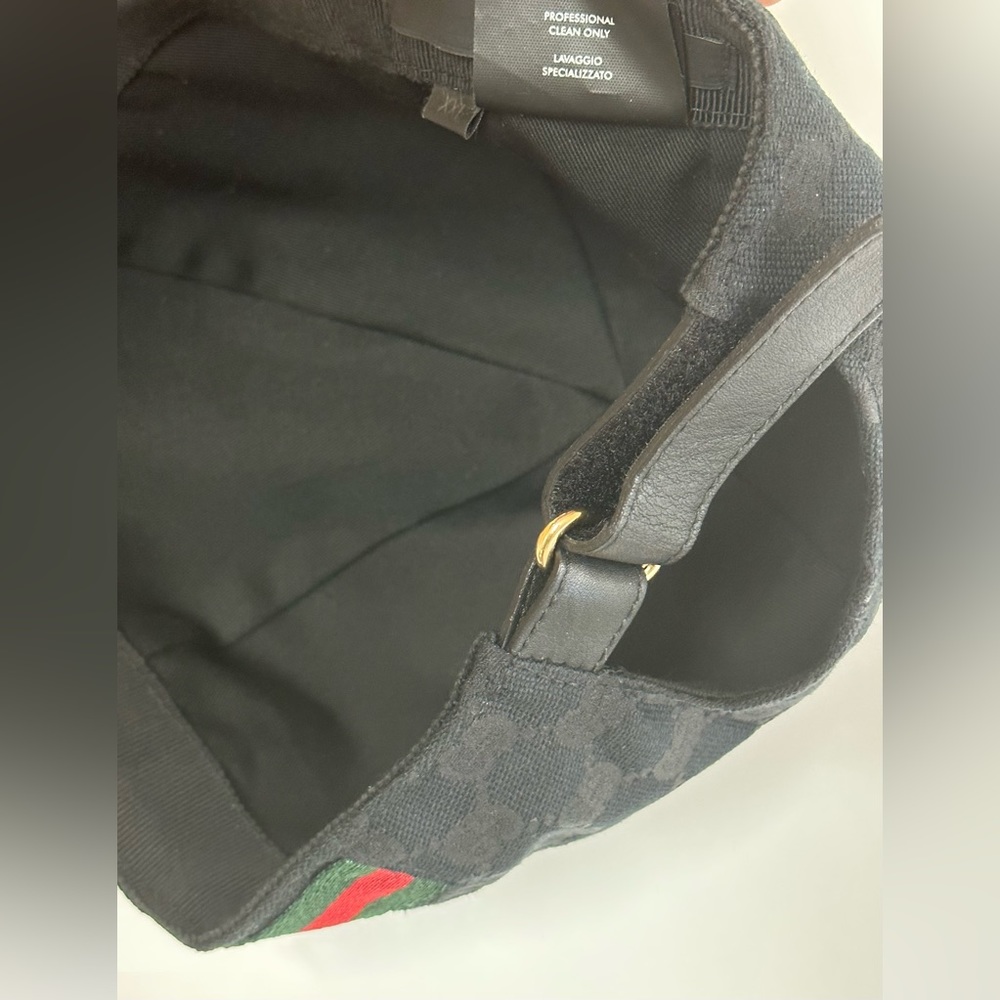 Gucci Original Men’s Canvas Hat With Web|XXL Strap Back Adjustable Cap|Black - Picture 6 of 9
